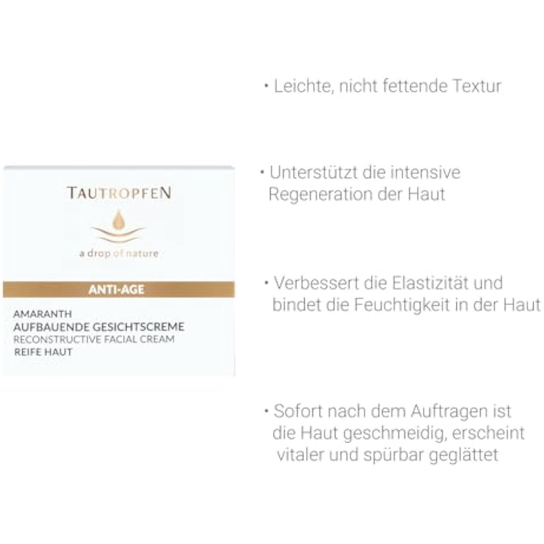 Tautropfen Amaranth Reconstructive Facial Cream for Mature Skin - 50ml