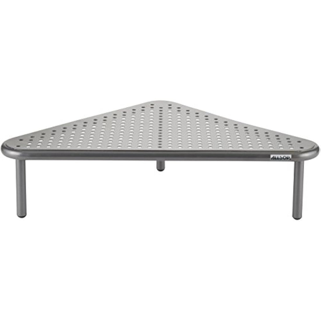 Allsop Metal Art Corner Monitor Stand – Silver Steel Ergonomic Riser