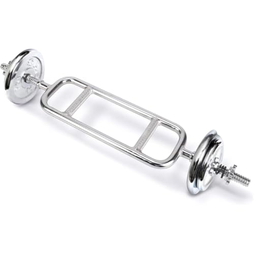 Tonchean 34" Triceps Bar - Solid Steel Hammer Curl Barbell with Collars