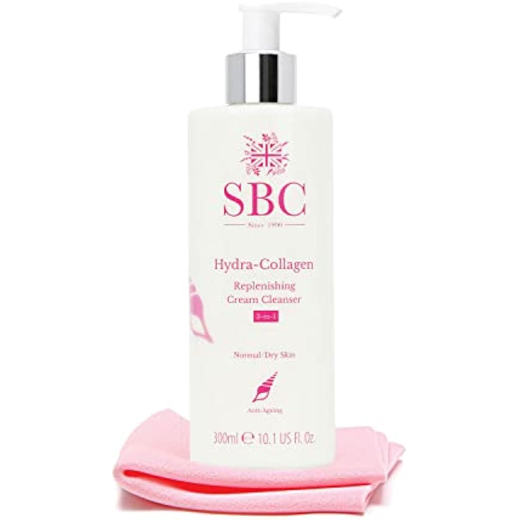 SBC Skincare Hydra-Collagen Replenishing Cream Cleanser & Shammy 300ml