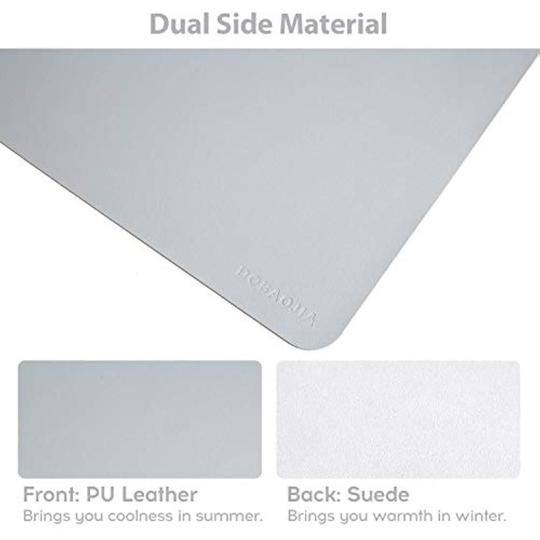 DOBAOJIA Large Desk Pad | Waterproof PU Leather Mouse Mat - Grey