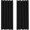 Deconovo Blackout Curtains – Thermal Insulated Eyelet Drapes, Black, 2 Panels