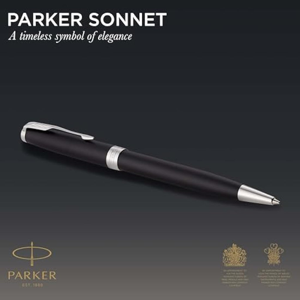 Parker Sonnet Ballpoint Pen – Matte Black Lacquer with Palladium Trim
