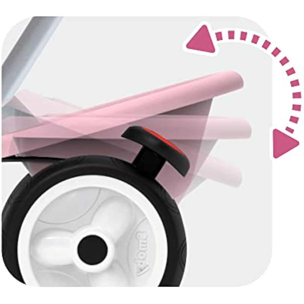 Smoby Baby Balade Pink Childrens Tricycle | 3-in-1 Pushchair Trike