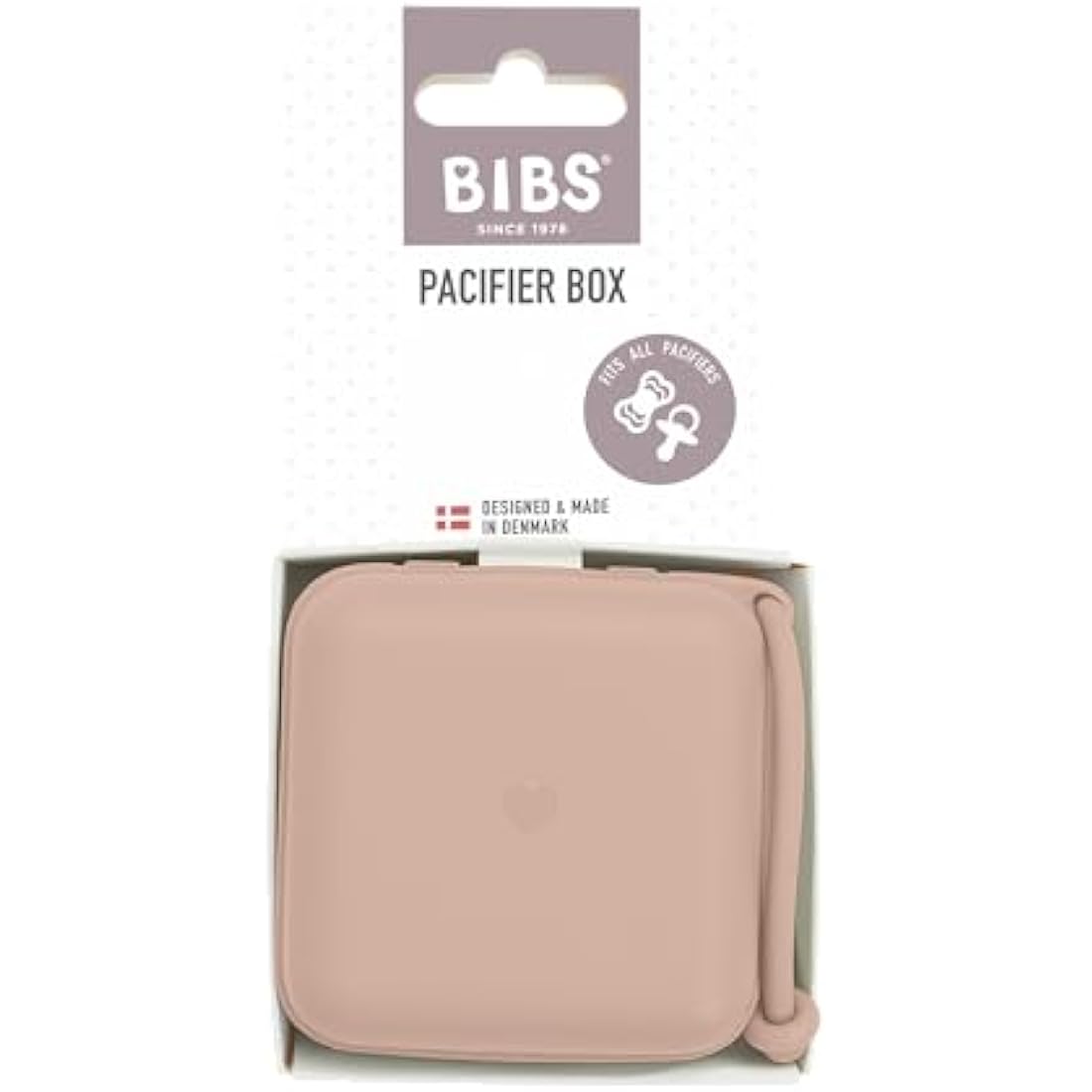 BIBS Pacifier Box and Steriliser Case with Strap - Blush | BPA-Free