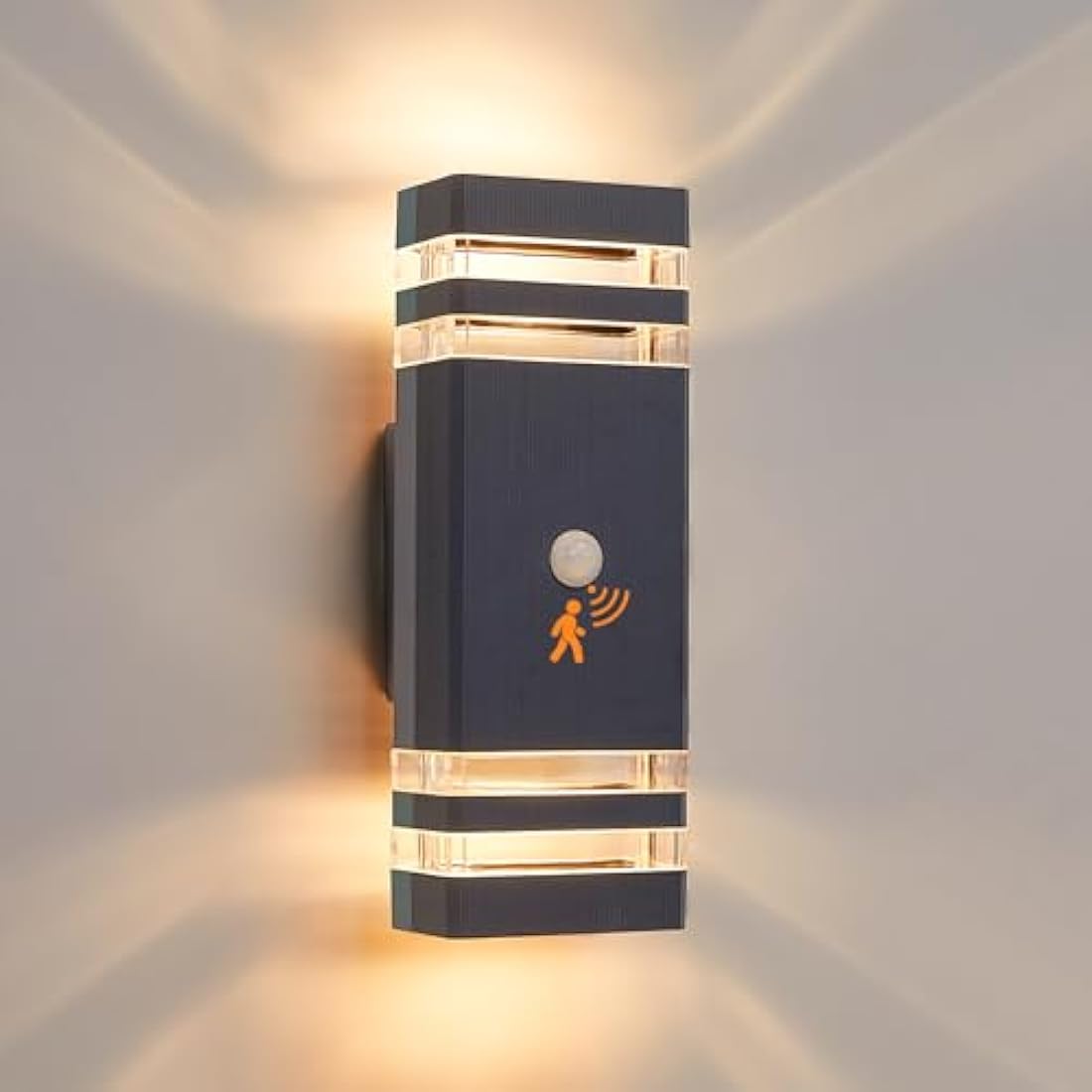 CELAVY Motion Sensor Outdoor Wall Light – IP65 Anthracite LED Porch Lamp