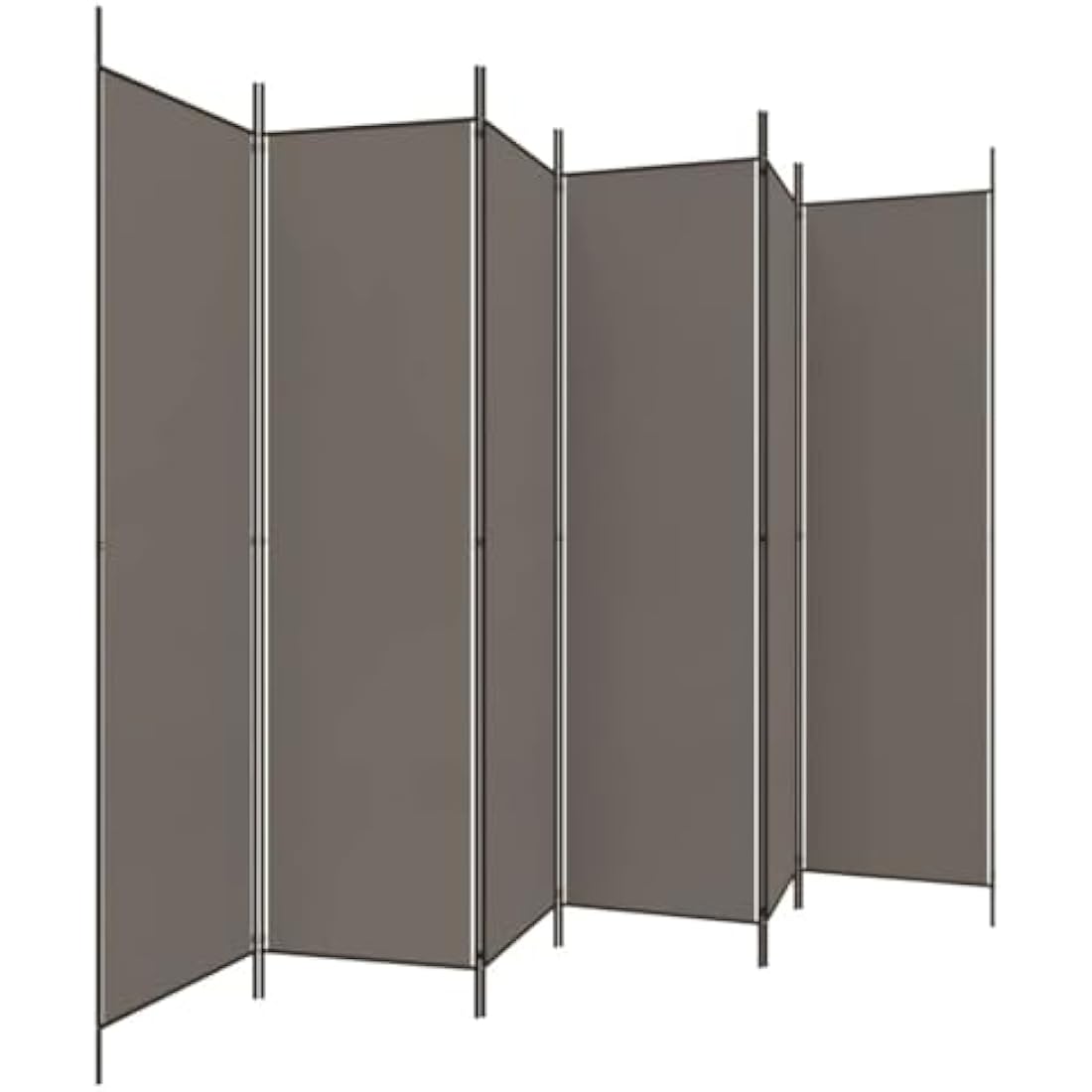 vidaXL 6-Panel Room Divider – Foldable Anthracite Fabric – 300x200 cm