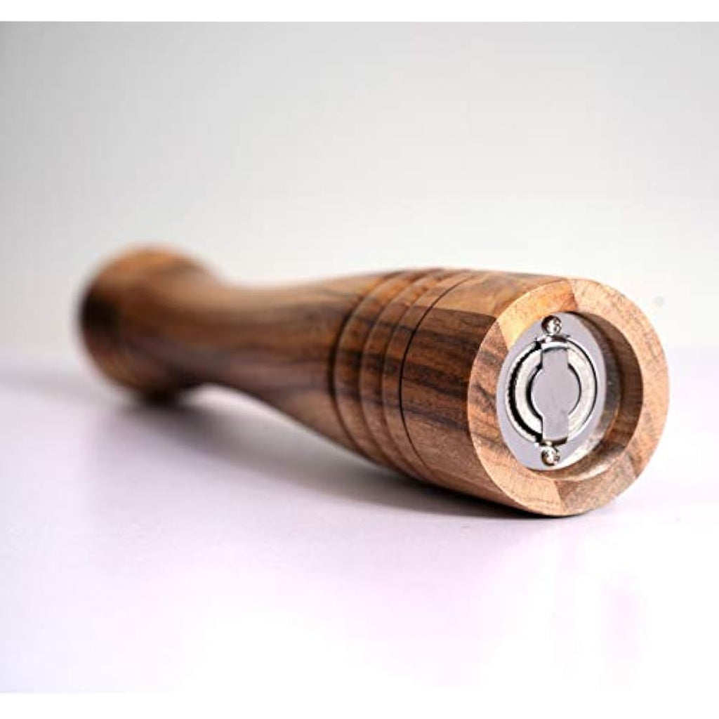 DeroTeno Acacia Wood Pepper Mill – 30cm Adjustable Stainless Grinder