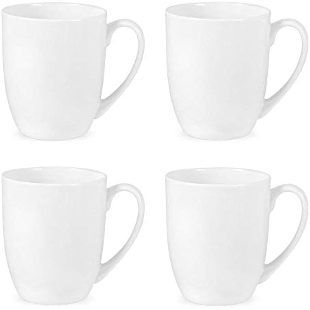 Royal Worcester Serendipity White Ceramic Coffee Mugs, 350ml - Set of 4