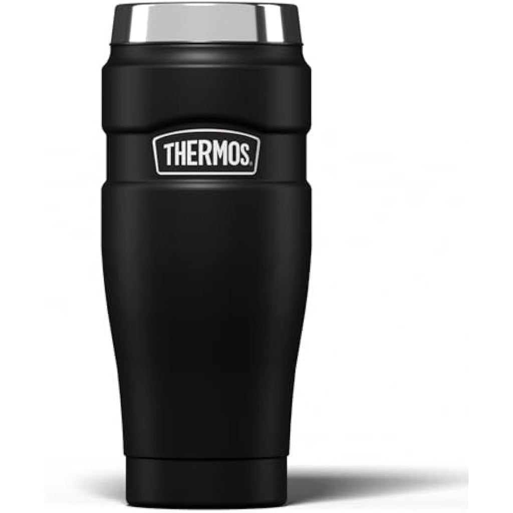 Thermos Stainless King Travel Tumbler | 470ml Insulated Flask - Matt Black