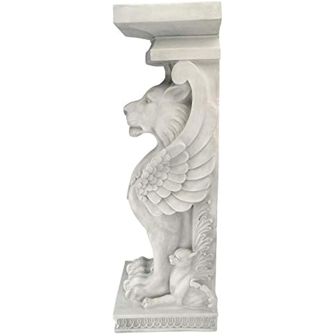 Design Toscano Winged Lion Roman Pedestal Plant Stand - Antique Stone