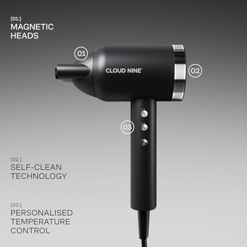 CLOUD NINE Airshot Pro Hair Dryer | 1600W Eco-Precision Motor & Diffuser