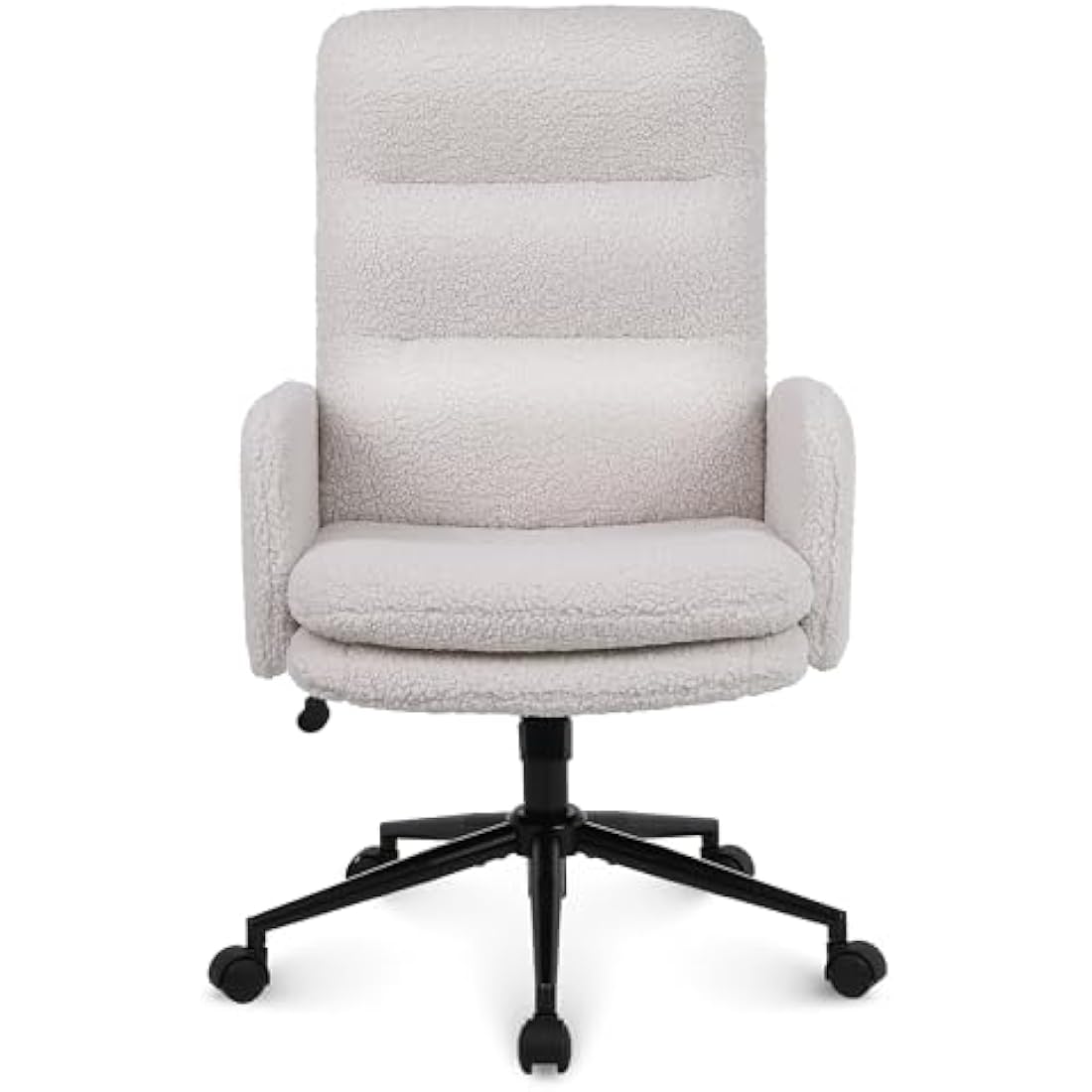 Youhauchair Faux Cashmere Desk Chair – High Back Swivel Office Chair, Cream