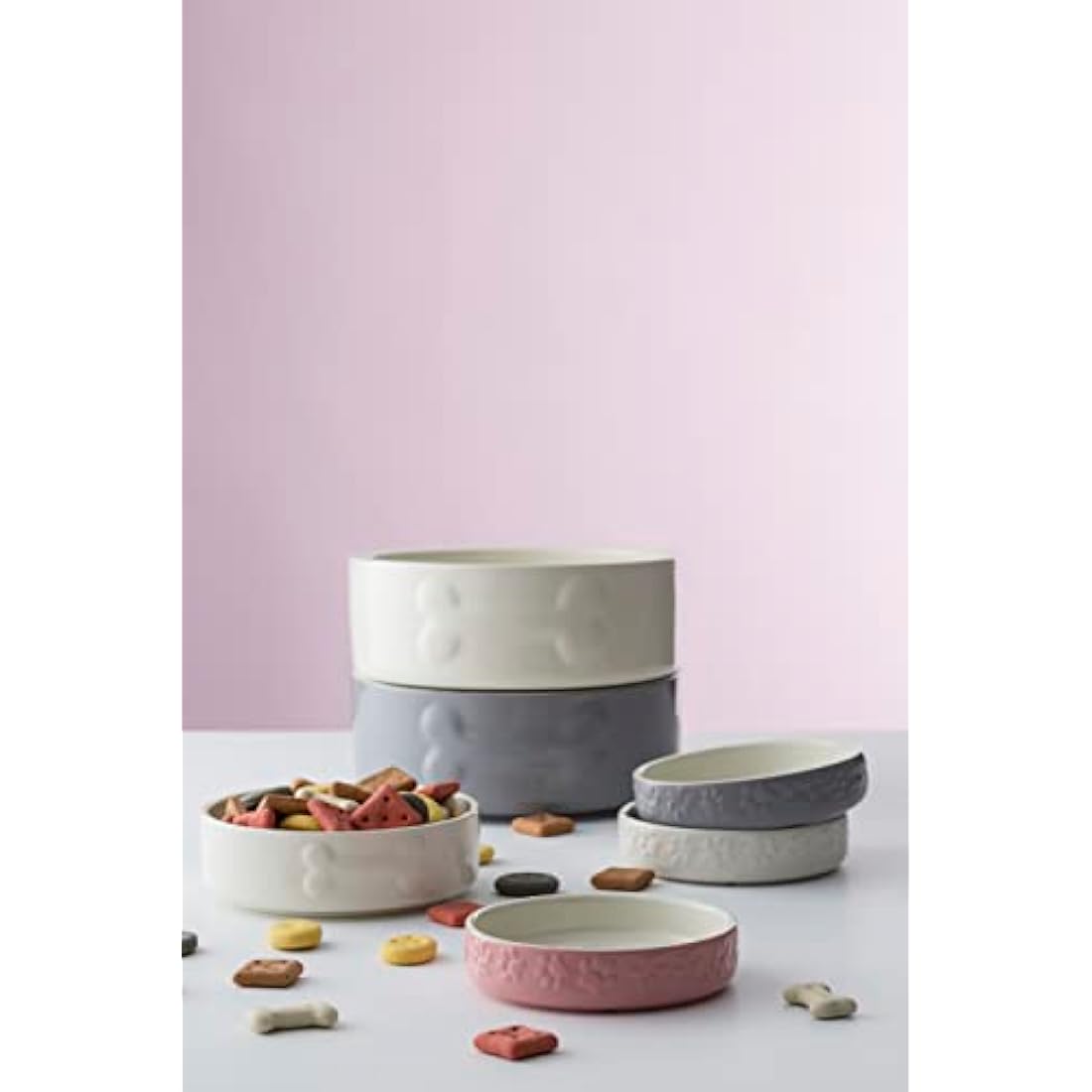 Mason Cash Grey Stoneware Dog Bowl | 15cm Durable Small Pet Bowl