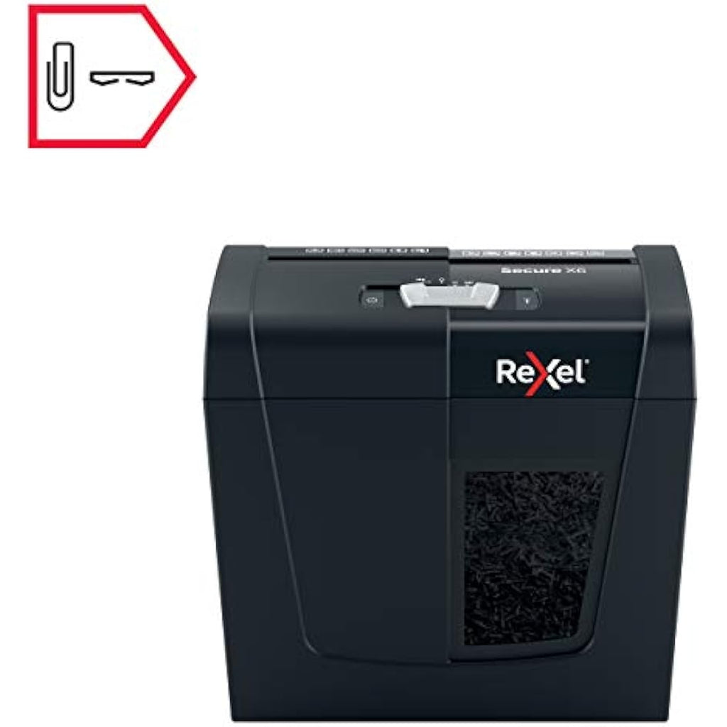 Rexel Secure X6 Cross Cut Paper Shredder | P4 Security, 10L Bin - Black