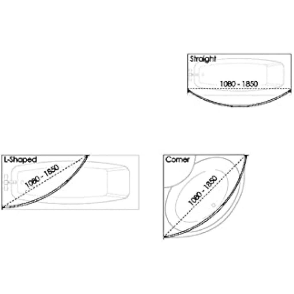 Croydex Curved Telescopic Shower Rod | Stainless Steel, 1080-1850mm