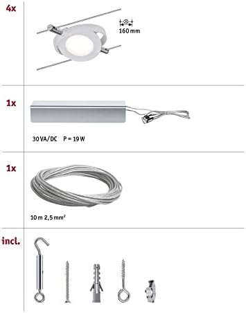 RoundMac LED Wire System – 4x4W White Matt Metal Set