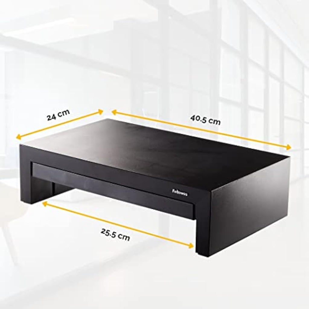 Fellowes Designer Suites Monitor Riser – 3 Height Adjustable Stand, Black