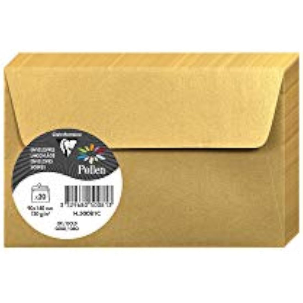 Clairefontaine Pollen Iridescent Gold Envelopes – 90x140mm (20 Pack)
