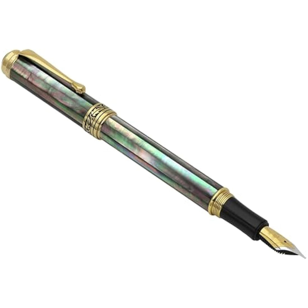 Xezo Maestro Fountain Pen | Tahitian Black Mother of Pearl | Fine Nib