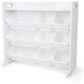 Humble Crew Wooden Toy Storage Organiser | 9 Bins & Shelf – White