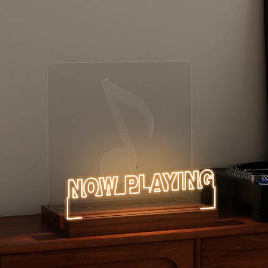 Jolof Store Now Playing Vinyl Stand – Light Up Wooden Record Display