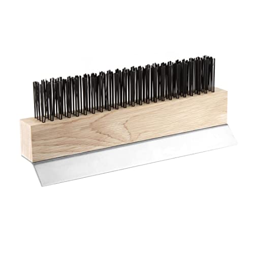 Vogue Pizza Oven Brush Head with Scraper – Carbon Steel Bristles