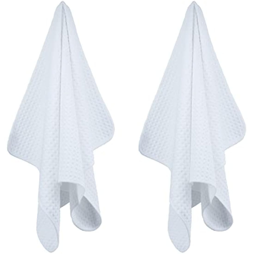 Polyte Microfiber Kitchen Dish Towels - Waffle Weave White, 18 Pack