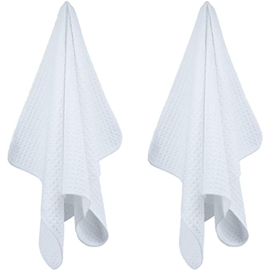 Polyte Microfiber Kitchen Dish Towels - Waffle Weave White, 18 Pack