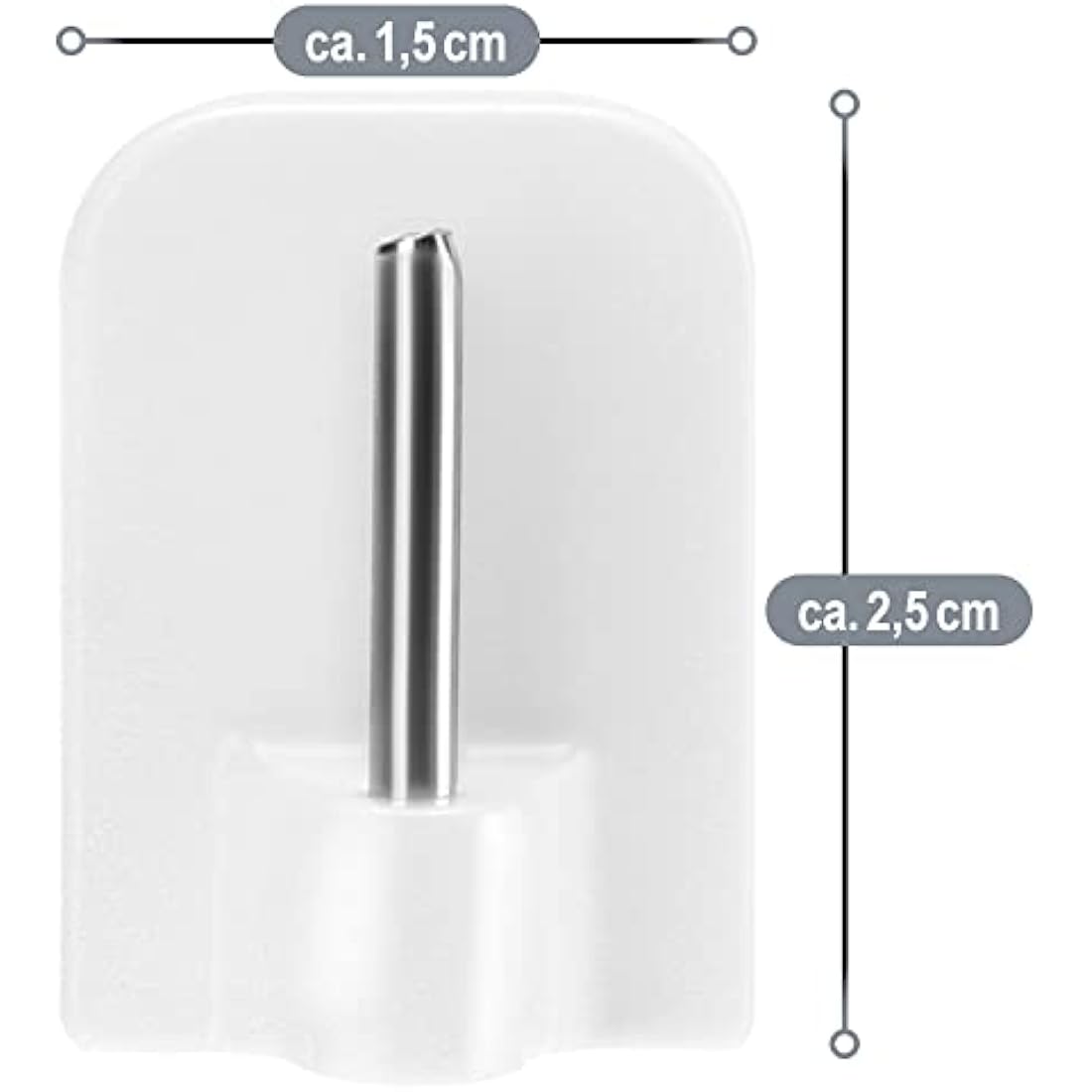 com-four® 12x Crochets à Rideaux Autocollants en PVC et Métal – Blanc