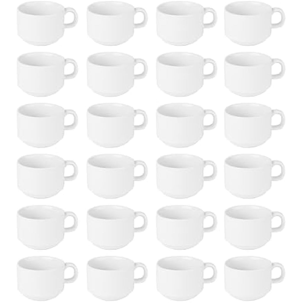 Olympia Athena White Porcelain Stacking Cups - 200ml (Pack of 24)
