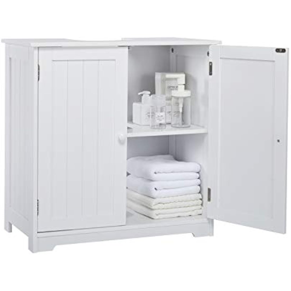 Mondeer Under Sink Bathroom Cabinet – White Wooden Storage Unit