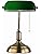Jolof Store Vintage Banker's Desk Lamp | Green Glass & Brass Base