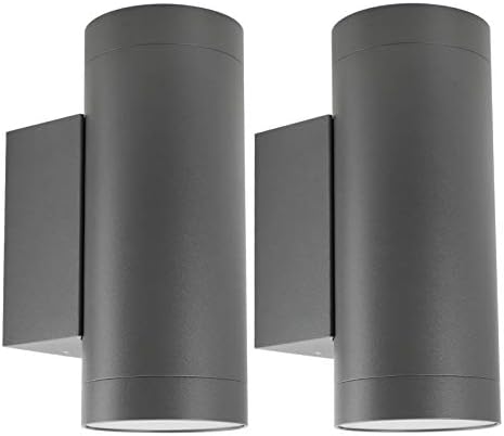Klighten IP65 Outdoor Wall Light – 2 Pack Modern Aluminum Up Down Lamp