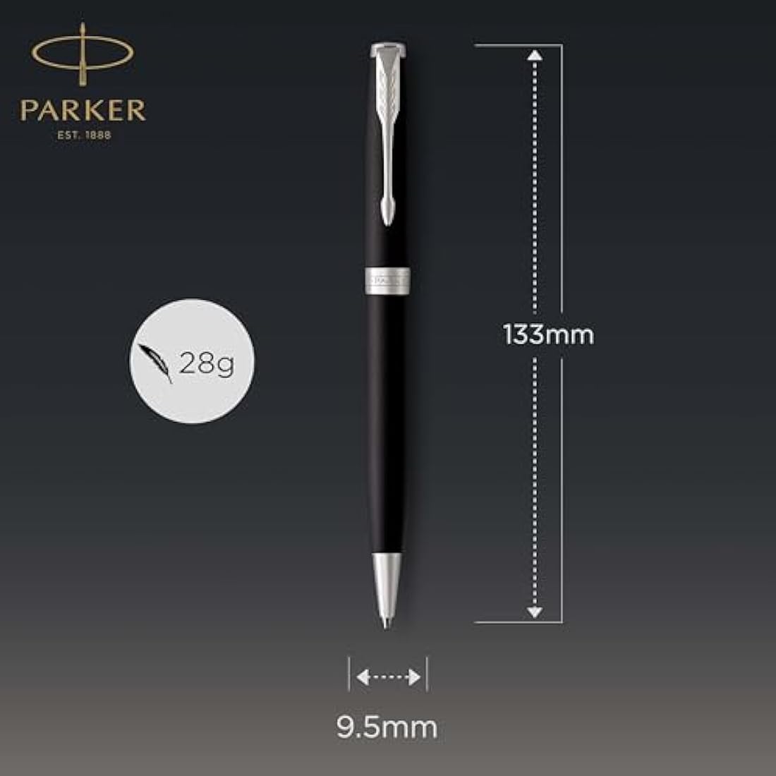 Parker Sonnet Ballpoint Pen – Matte Black Lacquer with Palladium Trim