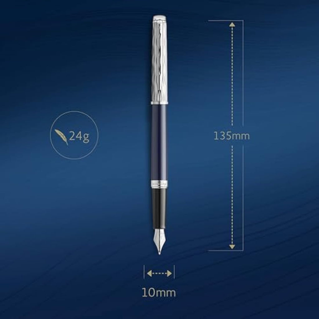 Waterman Hémisphère Fountain Pen – Metal & Blue Lacquer, Medium Nib