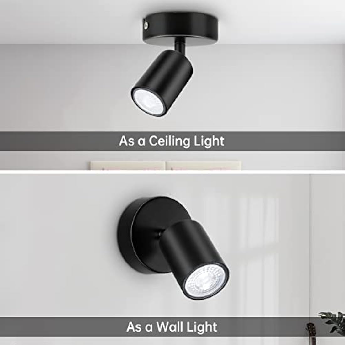Jolof Store Matt Black Industrial Wall Spotlight - Adjustable GU10