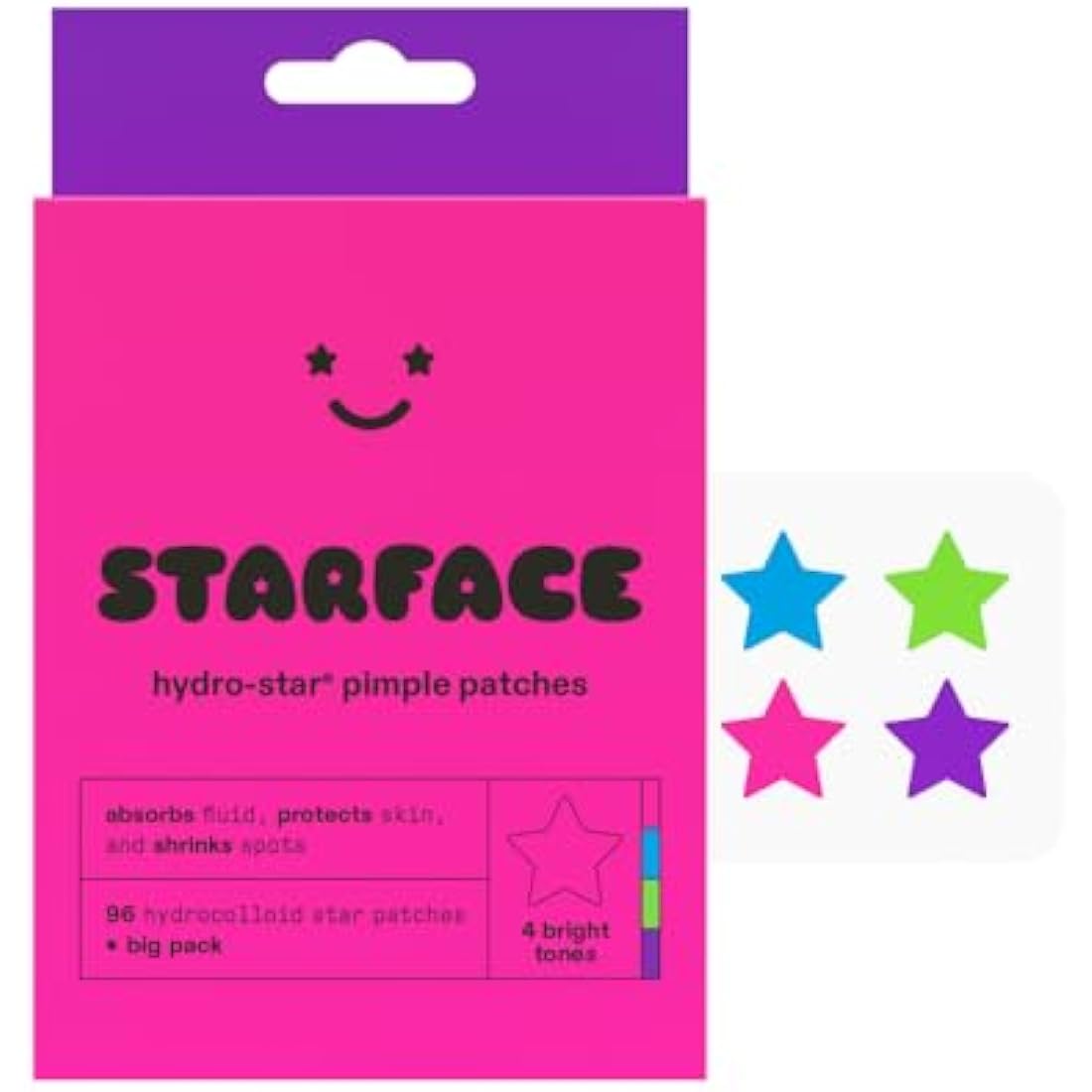 Starface Hydro-Stars Pimple Patches – Colorful Hydrocolloid (96 Count)