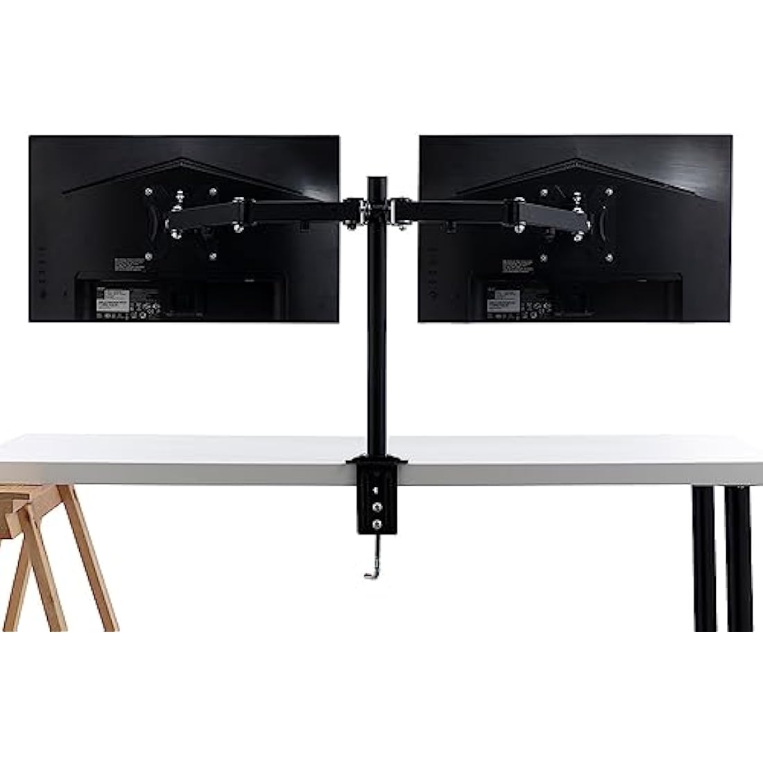 LINDY Dual Monitor Mount – Desk Clamp Bracket with Full Motion Arms