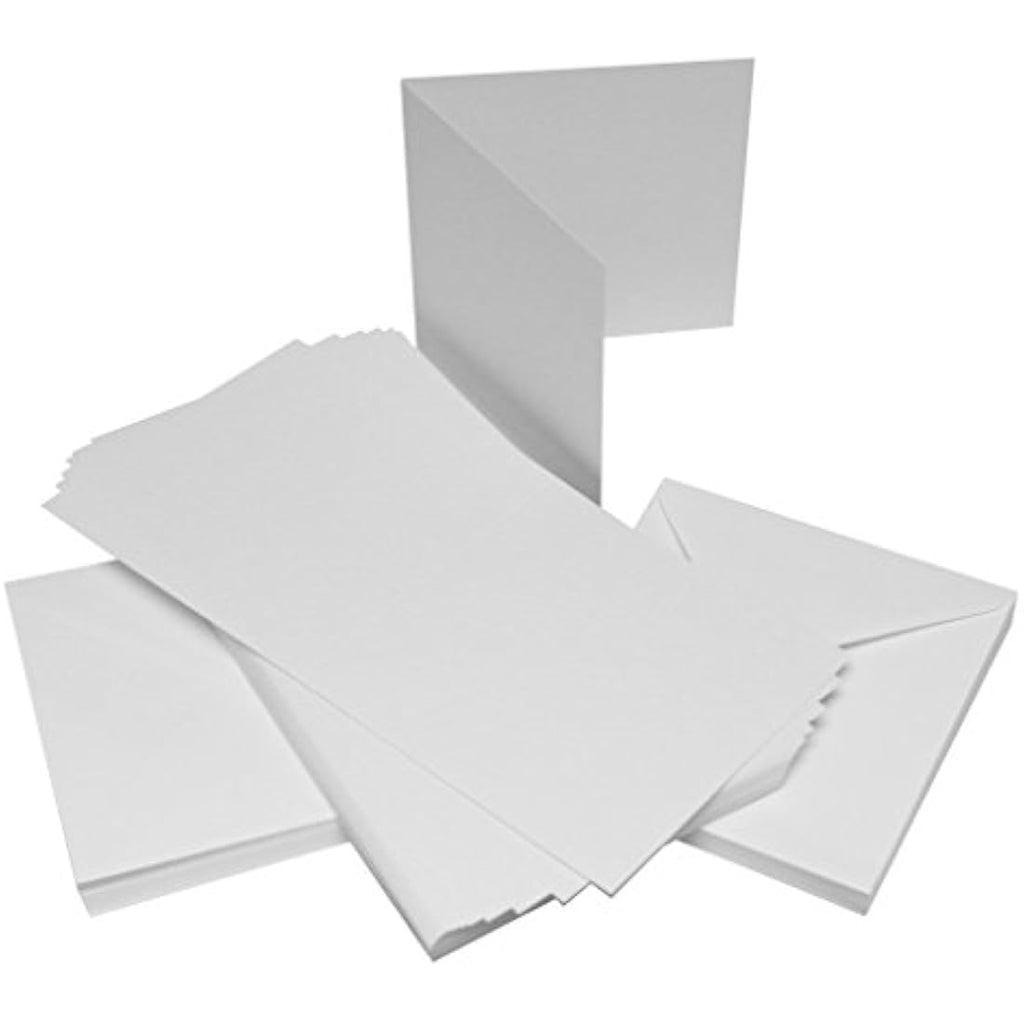 Craft UK White Hammered Card and Envelope Pack of 50 | 6 x 6 inch