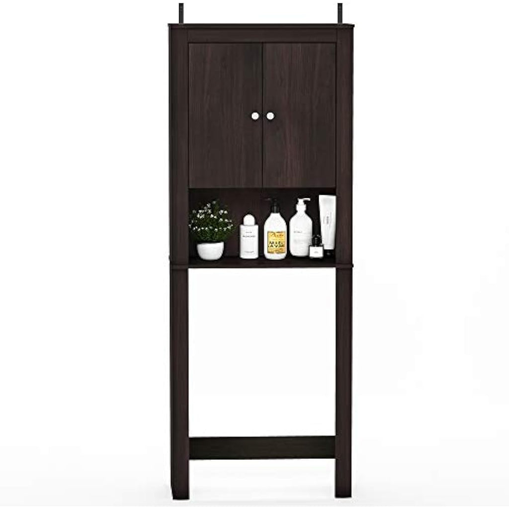 Furinno Wall Mounted Storage Cabinet | Espresso MDF Wood Shelving