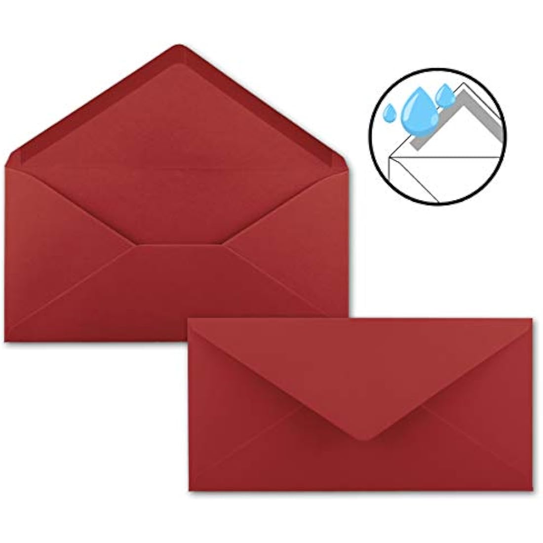 Gustav Neuser Dark Red DL Envelopes - 150 Pack Gummed 110x220mm