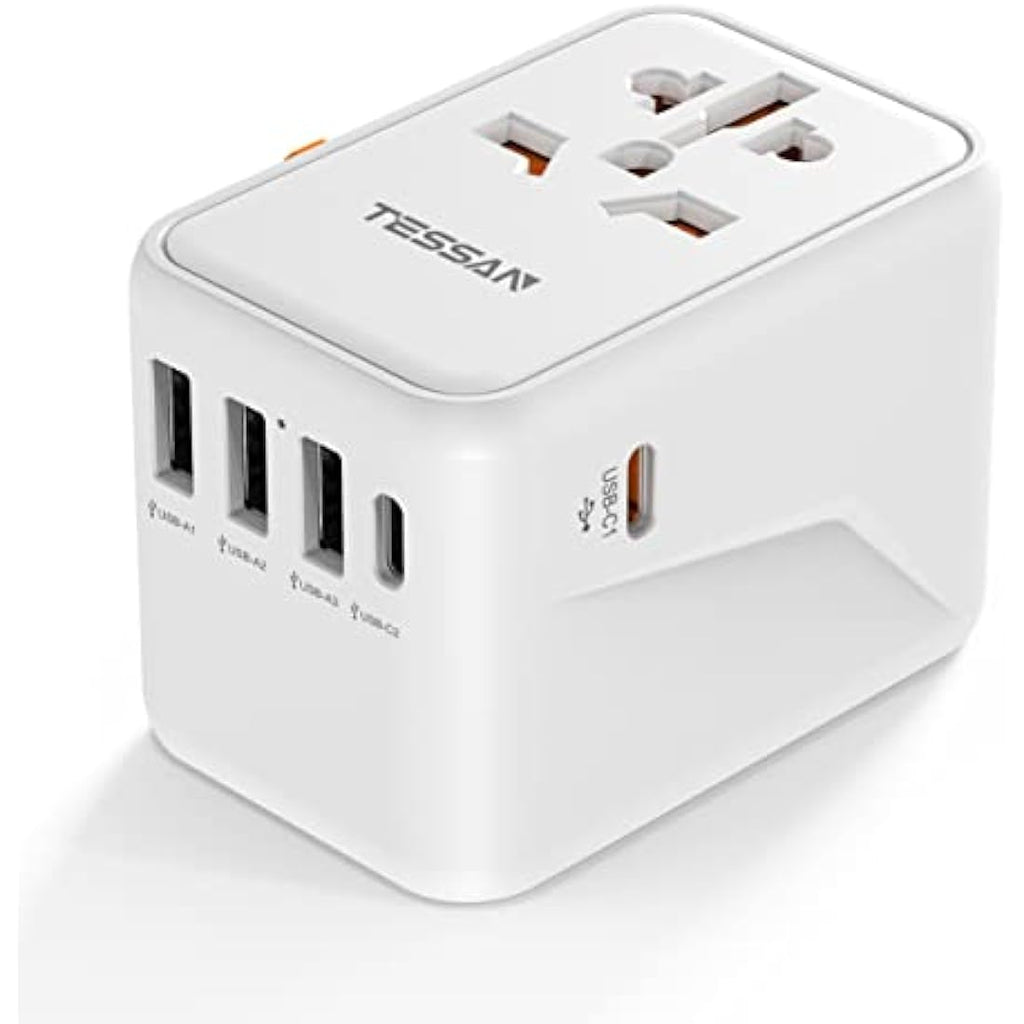TESSAN Universal Travel Adapter | 45W USB C Fast Charging 6-in-1 Plug