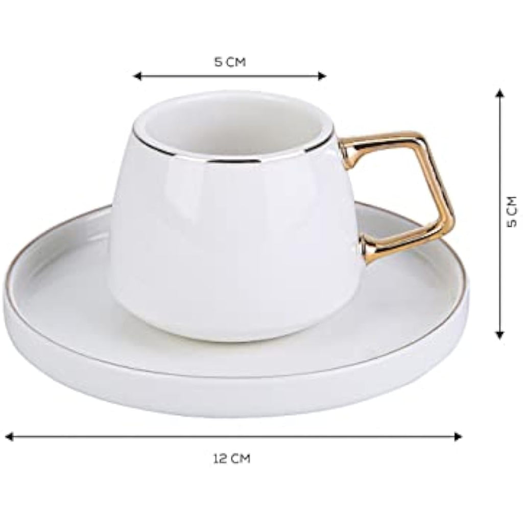Karaca Saturn Gold 12-Piece Porcelain Turkish Coffee Cup Set for 6