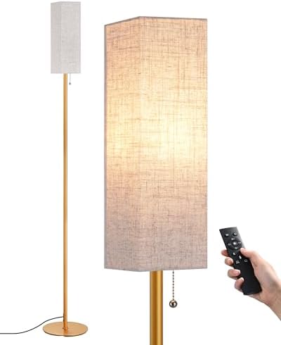 EDISHINE LED Floor Lamp – Dimmable Standing Lamp with Remote Control, Gold