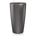 Lechuza RONDO 40 Self-Watering Planter | Large Anthracite Metallic Pot