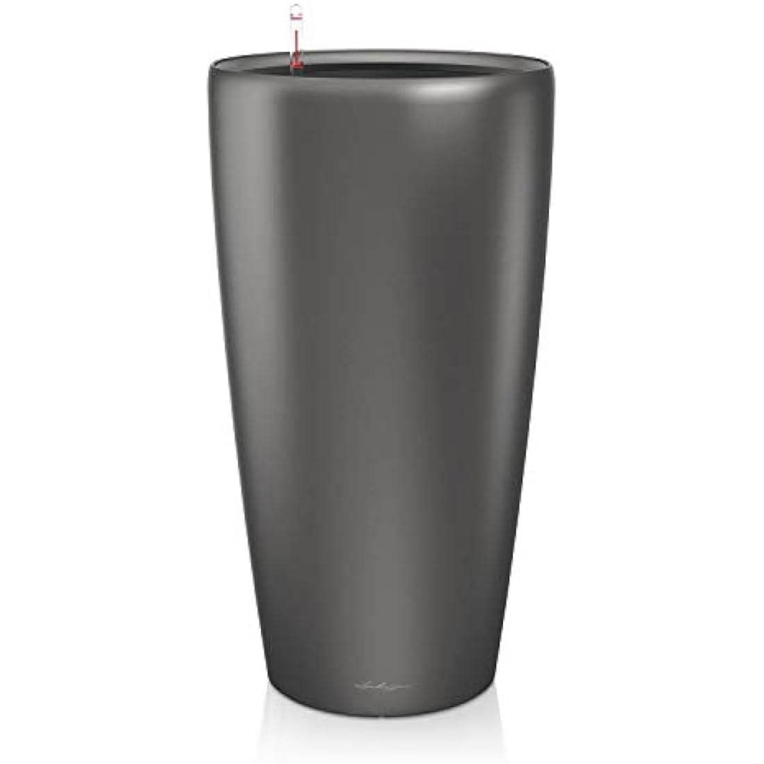 Lechuza RONDO 32 Self-Watering Planter | Large Charcoal Metallic Pot
