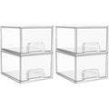 4 Pack Clear Acrylic Stackable Storage Drawers