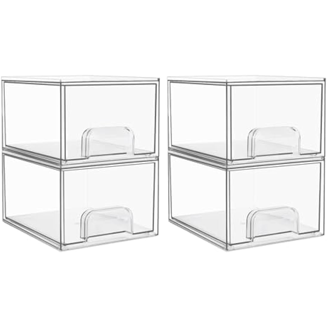 4 Pack Clear Acrylic Stackable Storage Drawers