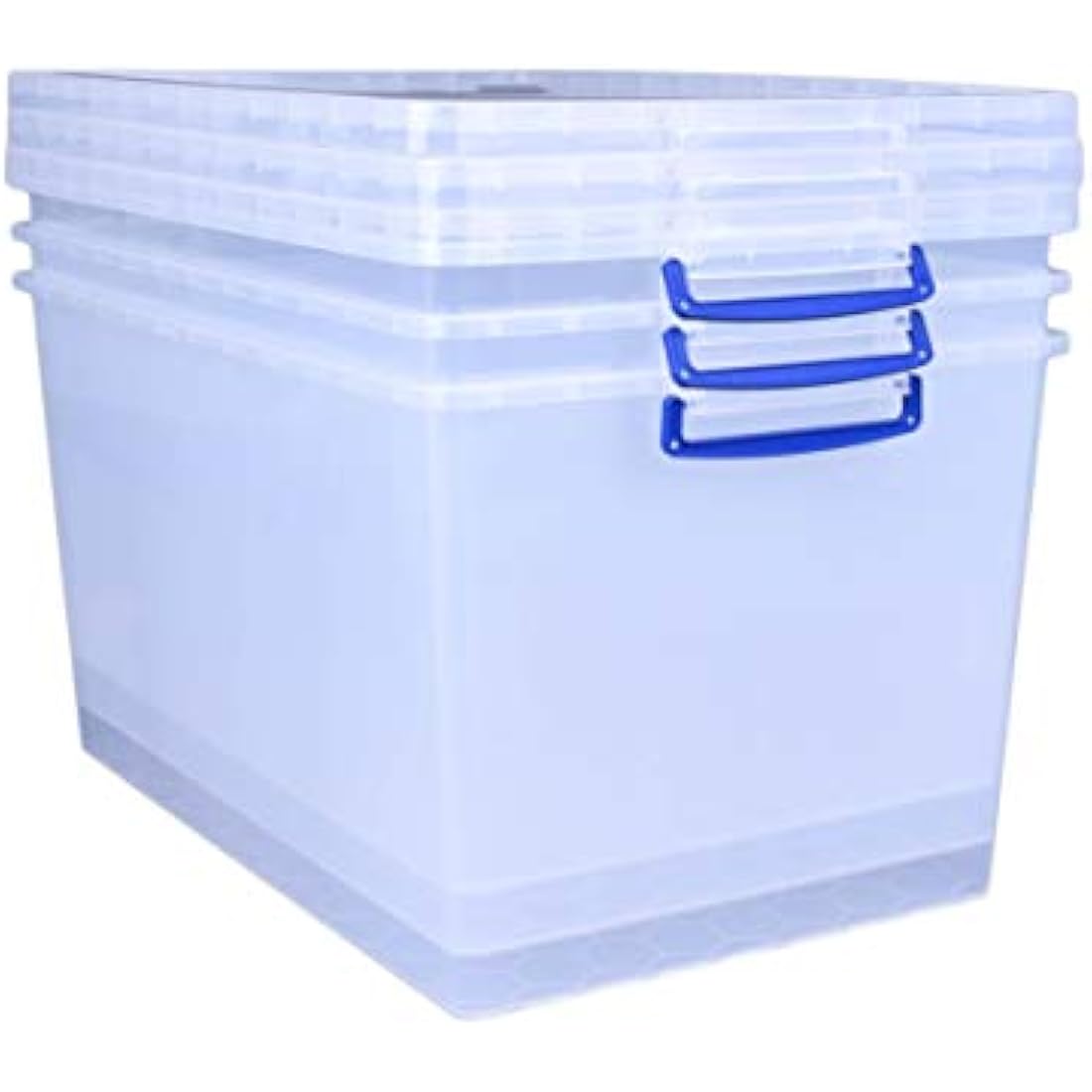 83L Clear Plastic Nestable Storage Boxes (Pack of 3)